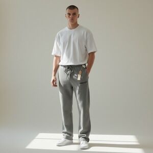 Fear of God Essentials Sweatpants Mens Dark Oatmeal Fleece Straight Leg NEW